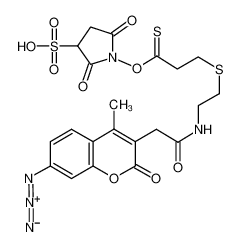 sodium,1-[3-[2-[[2-(7-azido-4-methyl-2-oxochromen-3-yl)acetyl]amino]ethyldisulfanyl]propanoyloxy]-2,5-dioxopyrrolidine-3-sulfonate 139609-20-4