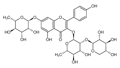 124704-85-4 kaempferol 3-O-β-D-xylopyranosyl-(1→2)-α-L-rhamnopyranosyl-7-O-α-L-rhamnopyranoside