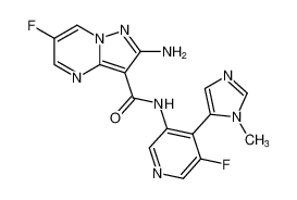 2-Amino-6-fluoro-N-[5-fluoro-4-(1-methyl-1H-imidazol-5-yl)-3-pyridinyl]pyrazolo[1,5-a]pyrimidine-3-carboxamide 1613200-51-3