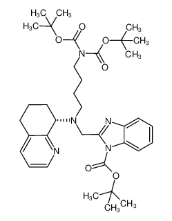 (S)-tert-butyl 2-(((4-(bis(tert-butoxycarbonyl)amino)butyl)(5,6,7,8-tetrahydroquinolin-8-yl)amino)methyl)-1H-benzo[d]imidazole-1-carboxylate 865202-97-7