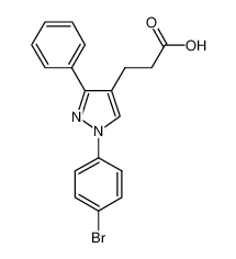 3-[1-(4-bromophenyl)-3-phenylpyrazol-4-yl]propanoic acid 75821-70-4