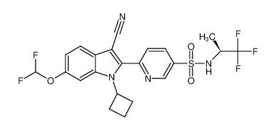 (S)-6-(3-cyano-1-cyclobutyl-6-(difluoromethoxy)-1H-indol-2-yl)-N-(1,1,1-trifluoropropan-2-yl)pyridine-3-sulfonamide