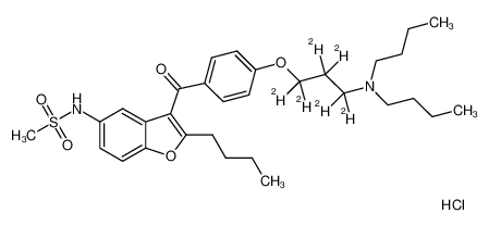 N-{2-butyl-3-[4-(3-dibutylamino-[2H6]-propoxy)-benzoyl]-benzofuran-5-yl}-methanesulfonamide hydrochloride