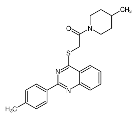 2-{[2-(4-Methylphenyl)-4-quinazolinyl]sulfanyl}-1-(4-methyl-1-pip eridinyl)ethanone 606132-39-2