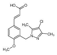 (2E)-3-{3-[(4-Chloro-3,5-dimethyl-1H-pyrazol-1-yl) methyl]-4-methoxyphenyl}acrylic acid 1020050-88-7