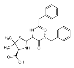 66317-00-8 [2R-[2α(R*),4β]]-5,5-dimethyl-2-[2-oxo-1-[(phenylacetyl)amino]-2-[(phenylmethyl)amino]ethyl]-4-thiazolidinecarboxylic acid