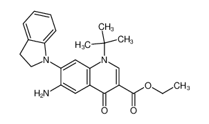 161040-79-5 6-Amino-1-tert-butyl-7-(2,3-dihydro-indol-1-yl)-4-oxo-1,4-dihydro-quinoline-3-carboxylic acid ethyl ester