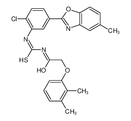 N-{[2-Chloro-5-(5-methyl-1,3-benzoxazol-2-yl)phenyl]carbamothioyl }-2-(2,3-dimethylphenoxy)acetamide 593238-49-4