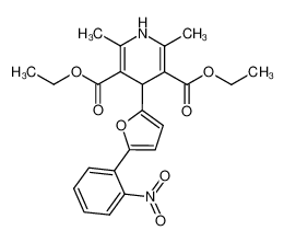 diethyl 2,6-dimethyl-4-(5-(2-nitrophenyl)furan-2-yl)-1,4-dihydropyridine-3,5-dicarboxylate 104024-40-0