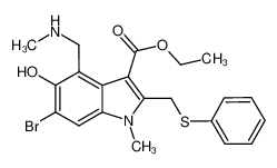 ethyl 6-bromo-5-hydroxy-1-methyl-4-((methylamino)methyl)-2-((phenylthio)methyl)-1H-indole-3-carboxylate 1130901-04-0