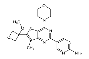 5-(6-(3-methoxyoxetan-3-yl)-7-methyl-4-morpholinothieno[3,2-d]pyrimidin-2-yl)pyrimidin-2-amine 1394076-92-6