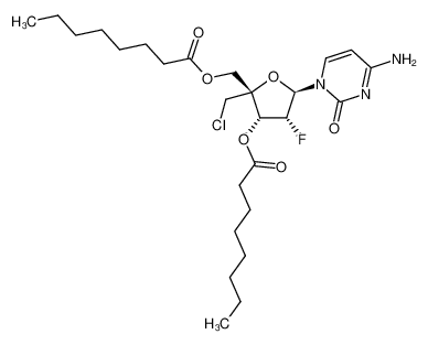 1445385-30-7 4'-chloromethyl-2'-deoxy-3',5'-di-O-octanoyl-2'-fluorocytidine