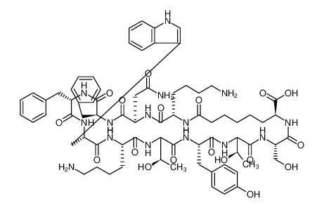 Cyclo[(7S)-7-amino-7-carboxyheptanoyl-L-lysyl-L-asparaginyl-L-phenylalanyl-L-phenylalanyl-L-tryptophyl-L-lysyl-L-threonyl-L-tyrosyl-L-threonyl-L-seryl] 86170-12-9