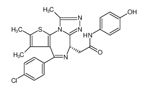 202590-98-5 6H-​Thieno[3,​2-​f]​[1,​2,​4]​triazolo[4,​3-​a]​[1,​4]​diazepine-​6-​acetamide, 4-​(4-​chlorophenyl)​-​N-​(4-​hydroxyphenyl)​-​2,​3,​9-​trimethyl-​, (6S)​-