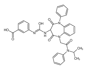 3-[[(3S)-2,4-dioxo-1-[2-oxo-2-(N-propan-2-ylanilino)ethyl]-5-phenyl-1,5-benzodiazepin-3-yl]carbamoylamino]benzoic acid