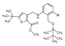 1361941-08-3 spectrum, methyl 3-((3-bromo-2-((tert-butyldimethylsilyloxy)methyl)-phenylamino)methyl)-5-tert-butylthiophene-2-carboxylate