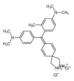 4-[(4,4-diethylpyrazine-1,4-diium-1-ylidene)-[4-(dimethylamino)phenyl]methyl]-N,N,3-trimethylaniline,dichloride 6527-75-9