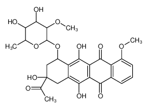 9-acetyl-7-(4,5-dihydroxy-3-methoxy-6-methyloxan-2-yl)oxy-6,9,11-trihydroxy-4-methoxy-8,10-dihydro-7H-tetracene-5,12-dione 124209-61-6