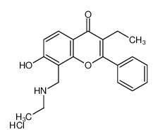 ethyl-[(3-ethyl-7-hydroxy-4-oxo-2-phenylchromen-8-yl)methyl]azanium,chloride 67238-77-1