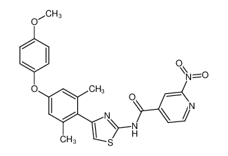 N-(4-(4-(4-methoxyphenoxy)-2,6-dimethylphenyl)thiazol-2-yl)-2-nitroisonicotinamide 1334921-57-1