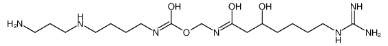 [[7-(diaminomethylideneamino)-3-hydroxyheptanoyl]amino]methyl N-[4-(3-aminopropylamino)butyl]carbamate 80902-43-8