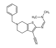 N'-(6-benzyl-3-cyano-5,7-dihydro-4H-thieno[2,3-c]pyridin-2-yl)-N,N-dimethylmethanimidamide 1092352-17-4