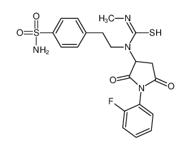 1-[1-(2-fluorophenyl)-2,5-dioxopyrrolidin-3-yl]-3-methyl-1-[2-(4-sulfamoylphenyl)ethyl]thiourea 5793-76-0