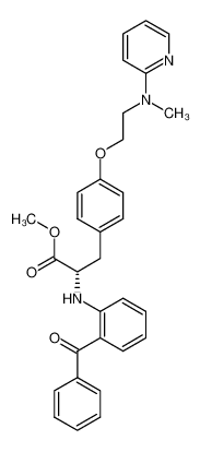 (2S)-<(2-benzoylphenyl)amino>-3-<4-<2-(methylpyridin-2-ylamino)ethoxy>phenyl>propionic acid methyl ester 196810-11-4