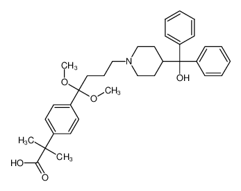 1451149-73-7 spectrum, 2-(4-(4-(4-(hydroxydiphenylmethyl)piperidin-1-yl)-1,1-dimethoxybutyl)phenyl)-2-methyl-propanoic acid