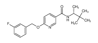 (R)-N-(3,3-dimethylbutan-2-yl)-6-((3-fluorobenzyl)oxy)nicotinamide 1276013-77-4