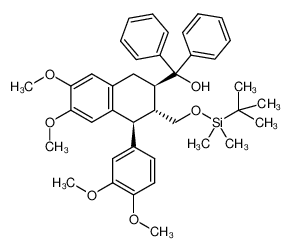 1422430-73-6 spectrum, ((2R,3R,4S)-3-(((tert-butyldimethylsilyl)oxy)methyl)-4-(3,4-dimethoxyphenyl)-6,7-dimethoxy-1,2,3,4-tetrahydronaphthalen-2-yl)diphenylmethanol