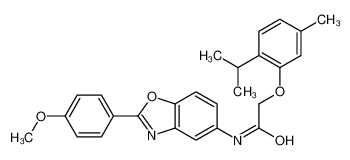 2-(2-Isopropyl-5-methylphenoxy)-N-[2-(4-methoxyphenyl)-1,3-benzox azol-5-yl]acetamide 590394-00-6