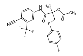 873014-32-5 N-[4-cyano-3-(trifluoromethyl)-phenyl-]-3-[4-fluorophenylthio]-2-acetoxy-2-methyl-propionamide