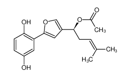 (S)-1-(5-(2,5-dihydroxyphenyl)furan-3-yl)-4-methylpent-3-en-1-yl acetate 85022-66-8