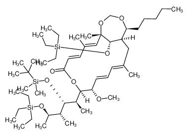 500795-27-7 8-[2-(tert-butyl-dimethyl-silanyloxy)-1,3-dimethyl-4-triethylsilanyloxy-pentyl]-9-methoxy-1,3,13-trimethyl-16-pentyl-20-triethylsilanyloxy-7,17,19-trioxa-bicyclo[13.4.1]eicosa-2,4,10,12-tetraen-6-one