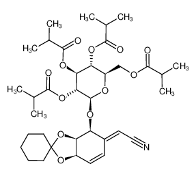 930117-56-9 spectrum, (2E)-{(4R,5R,6S)-4,5-(cyclohexylidenedioxy)-6-[(2,3,4,6-tetra-O-isobutyryl-β-D-glucopyranosyl)oxy]-cyclohex-2-en-1-ylidene}ethanenitrile