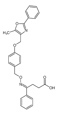 (4E)-4-[[4-[(5-methyl-2-phenyl-1,3-oxazol-4-yl)methoxy]phenyl]methoxyimino]-4-phenylbutanoic acid 250601-04-8