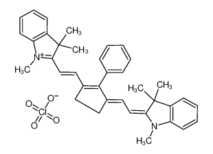 1,3,3-TRIMETHYL-2-(2-(2-PHENYL-3-(2-(1,3,3-TRIMETHYL-1H-2(3H)- INDOLIDENE)ETHYLIDENE)-1-CYCLOPENTENYL)ETHENYL)-3H-INDOLIUM PERCHLORATE 70446-30-9