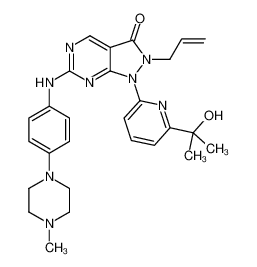 2-烯丙基-1-(6-(2-羟基丙烷-2-基)吡啶-2-基)-6-(4-(4-甲基哌嗪-1-基)苯基氨基)-1H-吡唑并[3,4-d]嘧啶-3(2H)-酮