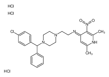 110629-36-2 N-[2-[4-[(4-chlorophenyl)-phenylmethyl]piperazin-1-yl]ethyl]-2,6-dimethyl-3-nitropyridin-4-amine,trihydrochloride