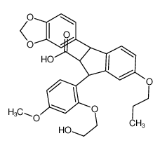 (1S,2R,3S)-1-(1,3-benzodioxol-5-yl)-3-[2-(2-hydroxyethoxy)-4-methoxyphenyl]-5-propoxy-2,3-dihydro-1H-indene-2-carboxylic acid 167256-08-8