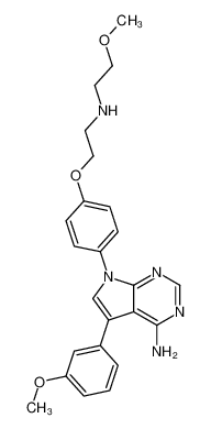 7-[4-[2-(2-methoxyethylamino)ethoxy]phenyl]-5-(3-methoxyphenyl)pyrrolo[2,3-d]pyrimidin-4-amine 497152-38-2