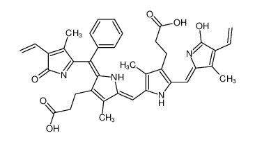 3-[(2E,5E)-5-[[4-(2-carboxyethyl)-5-[(E)-(4-ethenyl-3-methyl-5-oxopyrrol-2-ylidene)methyl]-3-methyl-1H-pyrrol-2-yl]methylidene]-2-[(4-ethenyl-3-methyl-5-oxopyrrol-2-yl)-phenylmethylidene]-4-methylpyrrol-3-yl]propanoic acid 80367-88-0