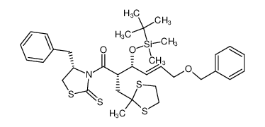 664997-41-5 (2S,3R,E)-1-((S)-4-benzyl-2-thioxothiazolidin-3-yl)-6-(benzyloxy)-3-((tert-butyldimethylsilyl)oxy)-2-((2-methyl-1,3-dithiolan-2-yl)methyl)hex-4-en-1-one