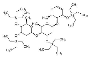 1512847-06-1 2,6-dideoxy-3,4-bis-O-(triethylsilyl)-β-D-ribohexapyranosyl-(1→4)-2,6-dideoxy-3-O-triethylsilyl-β-D-ribo-hexapyranosyl-(1→4)-1,5-anhydro-2,6-dideoxy-3-O-triethylsilyl-D-ribo-hex-1-enitol