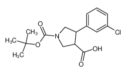 4-(3-chlorophenyl)-1-[(2-methylpropan-2-yl)oxycarbonyl]pyrrolidine-3-carboxylic acid 939757-91-2