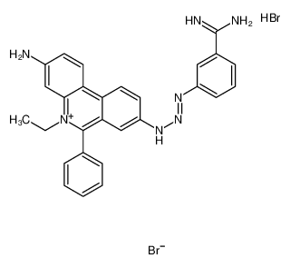 3-[2-(3-amino-5-ethyl-6-phenylphenanthridin-5-ium-8-yl)iminohydrazinyl]benzenecarboximidamide,bromide,hydrobromide 4174-69-0