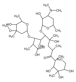 (2R,3S,4S,5R,6R,8R,10R,11R,12R,13R)-5-[(2S,3R,4S,6R)-4-(dimethylamino)-3-hydroxy-6-methyloxan-2-yl]oxy-6,11,12,13-tetrahydroxy-3-[(2R,4R,5S,6S)-5-hydroxy-4-methoxy-4,6-dimethyloxan-2-yl]oxy-2,4,6,8,10,12-hexamethyl-9-oxopentadecanoic acid 143416-84-6