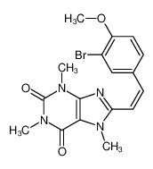 8-[(E)-2-(3-Bromo-4-methoxyphenyl)vinyl]-1,3,7-trimethyl-3,7-dihy dro-1H-purine-2,6-dione 155271-51-5