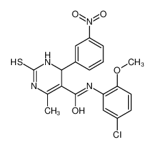 N-(5-chloro-2-methoxyphenyl)-6-methyl-4-(3-nitrophenyl)-2-sulfanylidene-3,4-dihydro-1H-pyrimidine-5-carboxamide